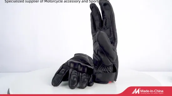 Gran oferta de fábrica, guantes de dedo completo, guantes de cuero para motocicleta con pantalla táctil, guantes de mano de cuero para motocicleta, protección Afs6